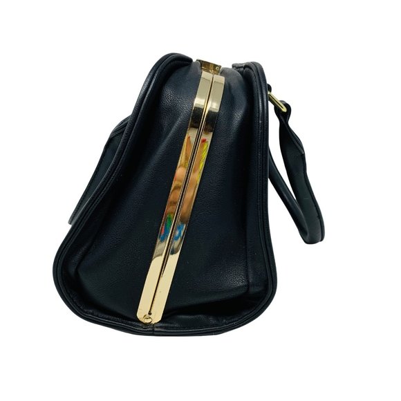 Christian Lacroix Purse Black & Gold Structured Top Handle Bag Vintage Style - Picture 10 of 10